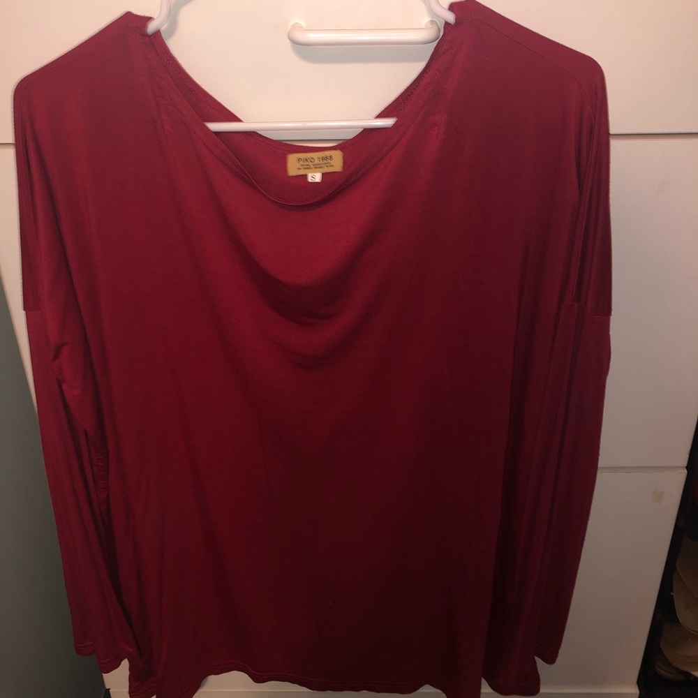 Wine long sleeve tunic